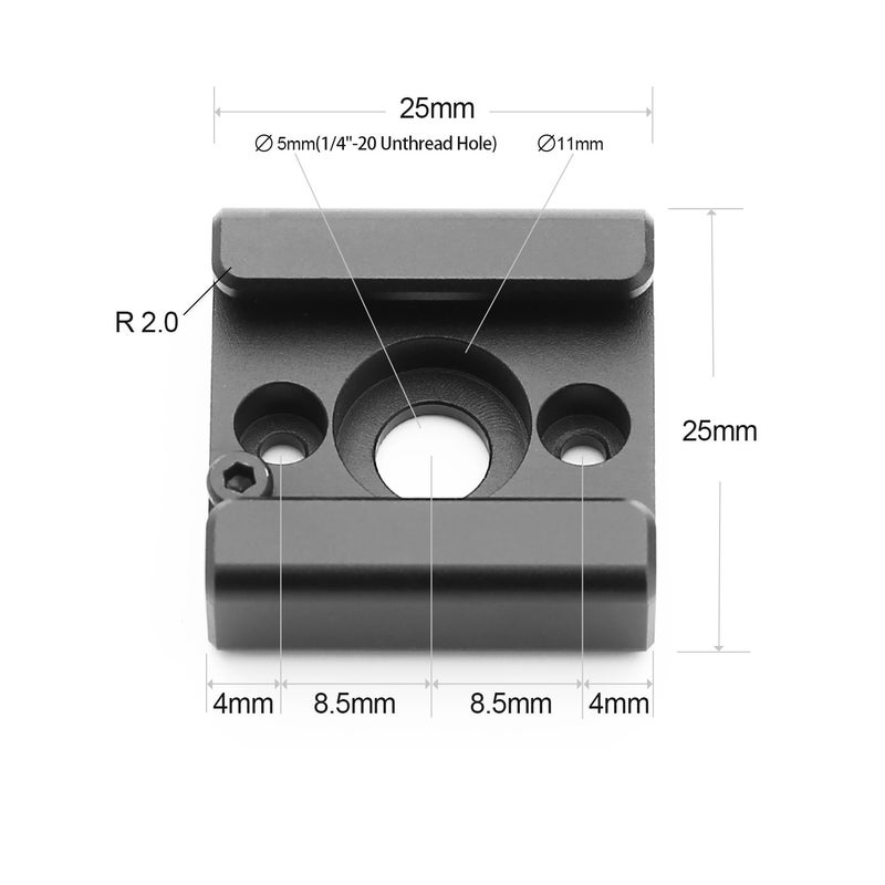 Anwenk 2 Pack Cold Shoe Mount Adapter Cold Shoe Bracket Standard Shoe Type with 1/4" Thread Hole for Camera DSLR Flash Led Light Monitor Video and More - Image 3